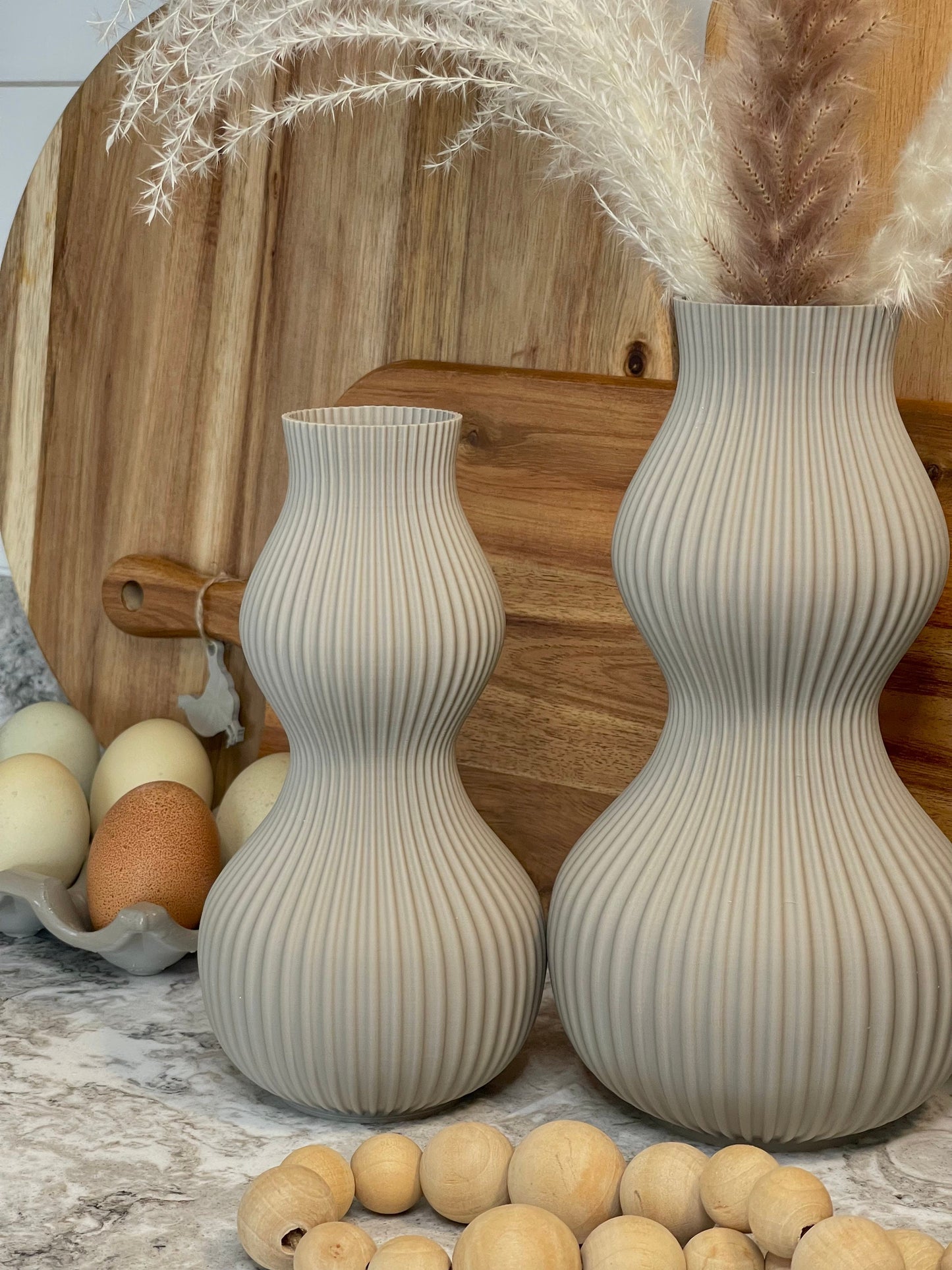 Vase for Dried Flowers | Smokey Beige | Home Decor | 3D Printed Vase | Plant Based Material | House Warming Gift