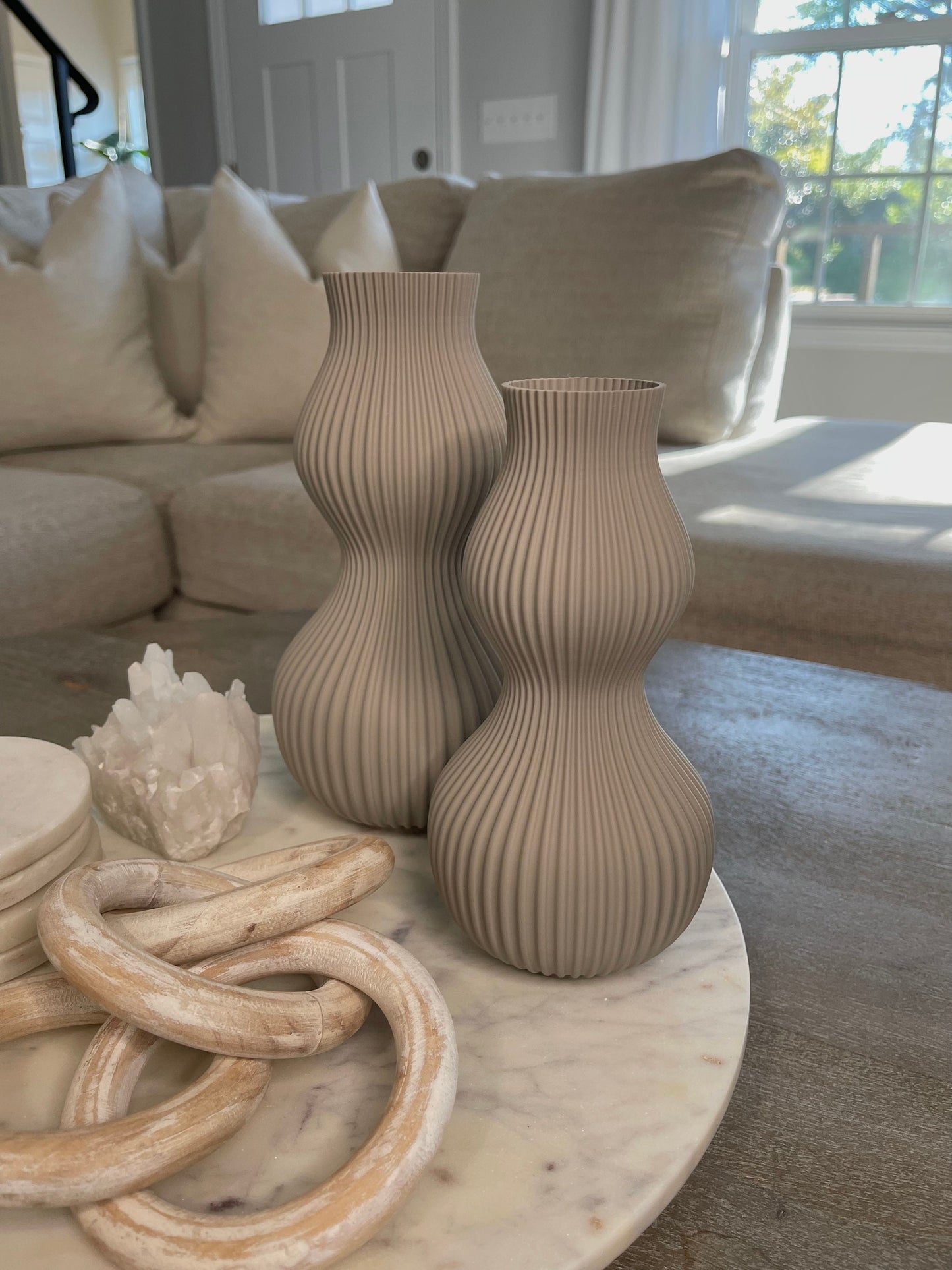Vase for Dried Flowers | Smokey Beige | Home Decor | 3D Printed Vase | Plant Based Material | House Warming Gift