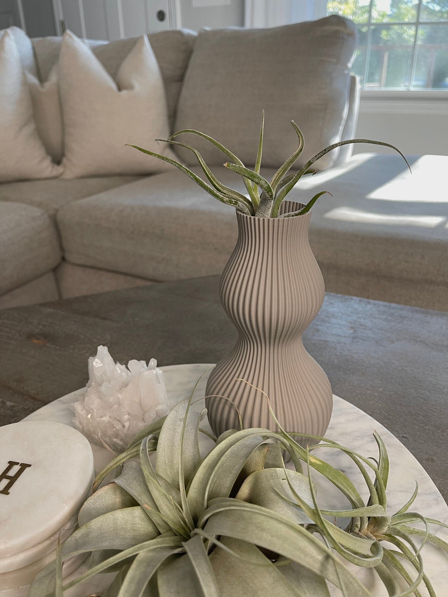 Vase for Dried Flowers | Smokey Beige | Home Decor | 3D Printed Vase | Plant Based Material | House Warming Gift