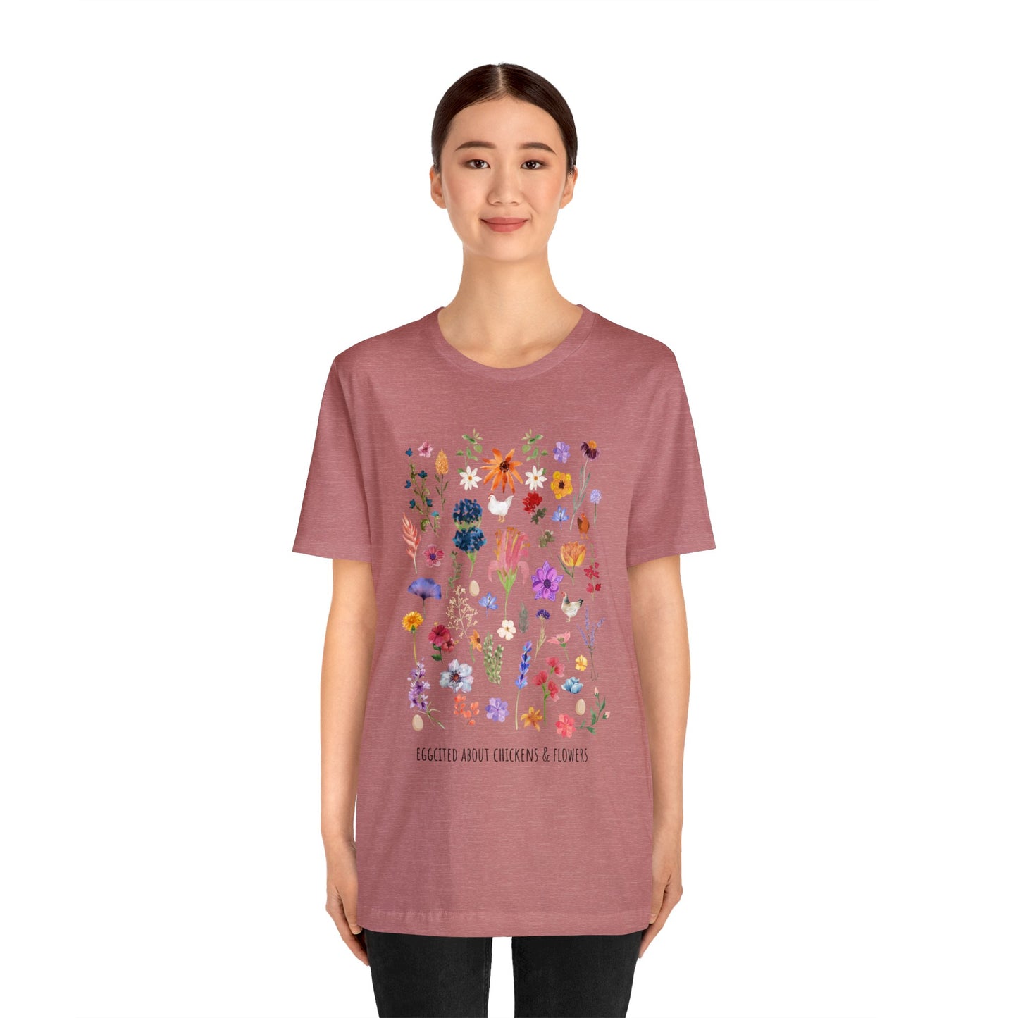 Eggcited About Chickens & Flowers Shirt