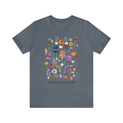 Eggcited About Chickens & Flowers Shirt