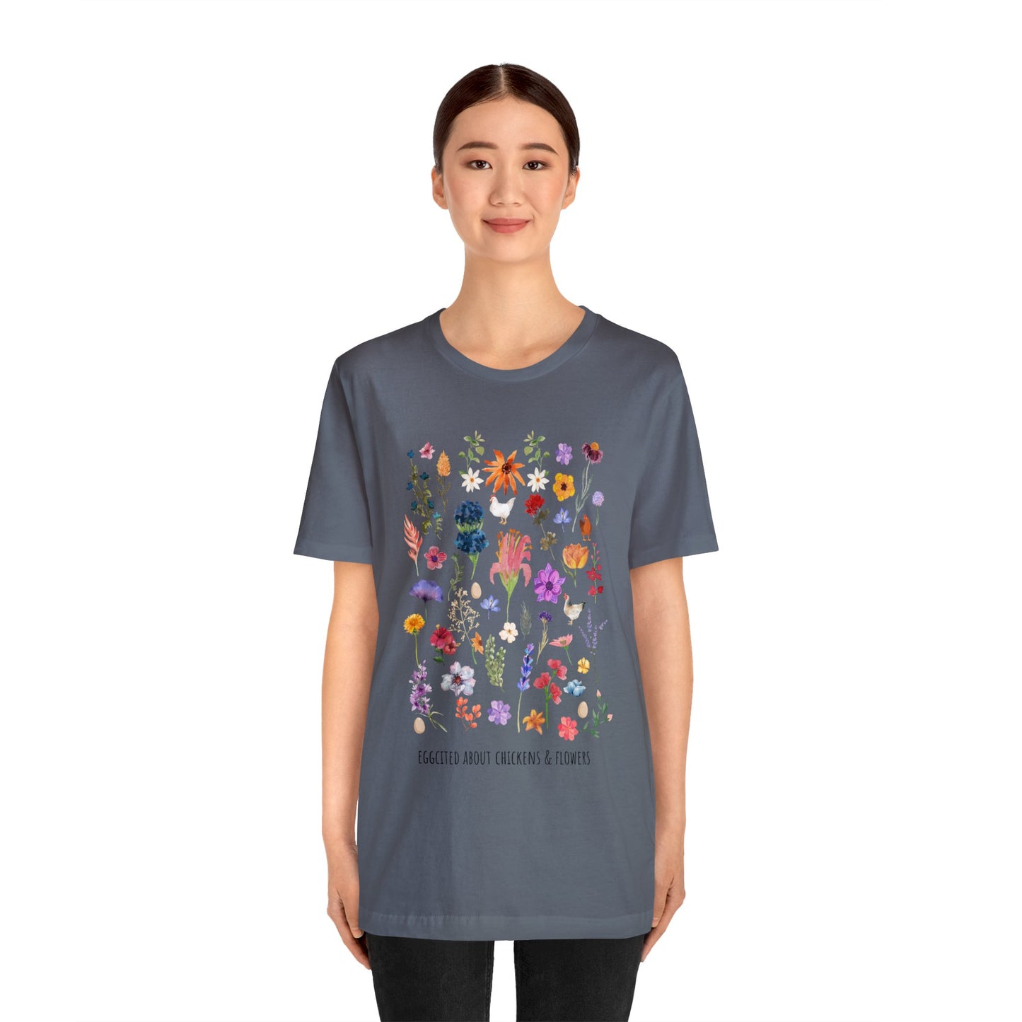 Eggcited About Chickens & Flowers Shirt