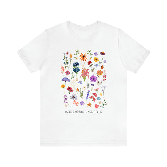 Eggcited About Chickens & Flowers Shirt