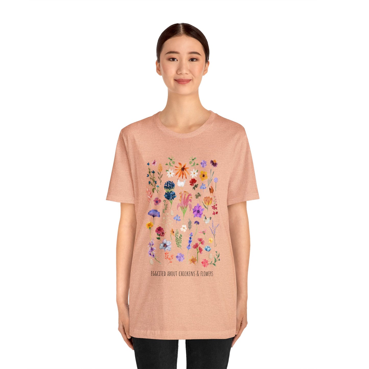 Eggcited About Chickens & Flowers Shirt