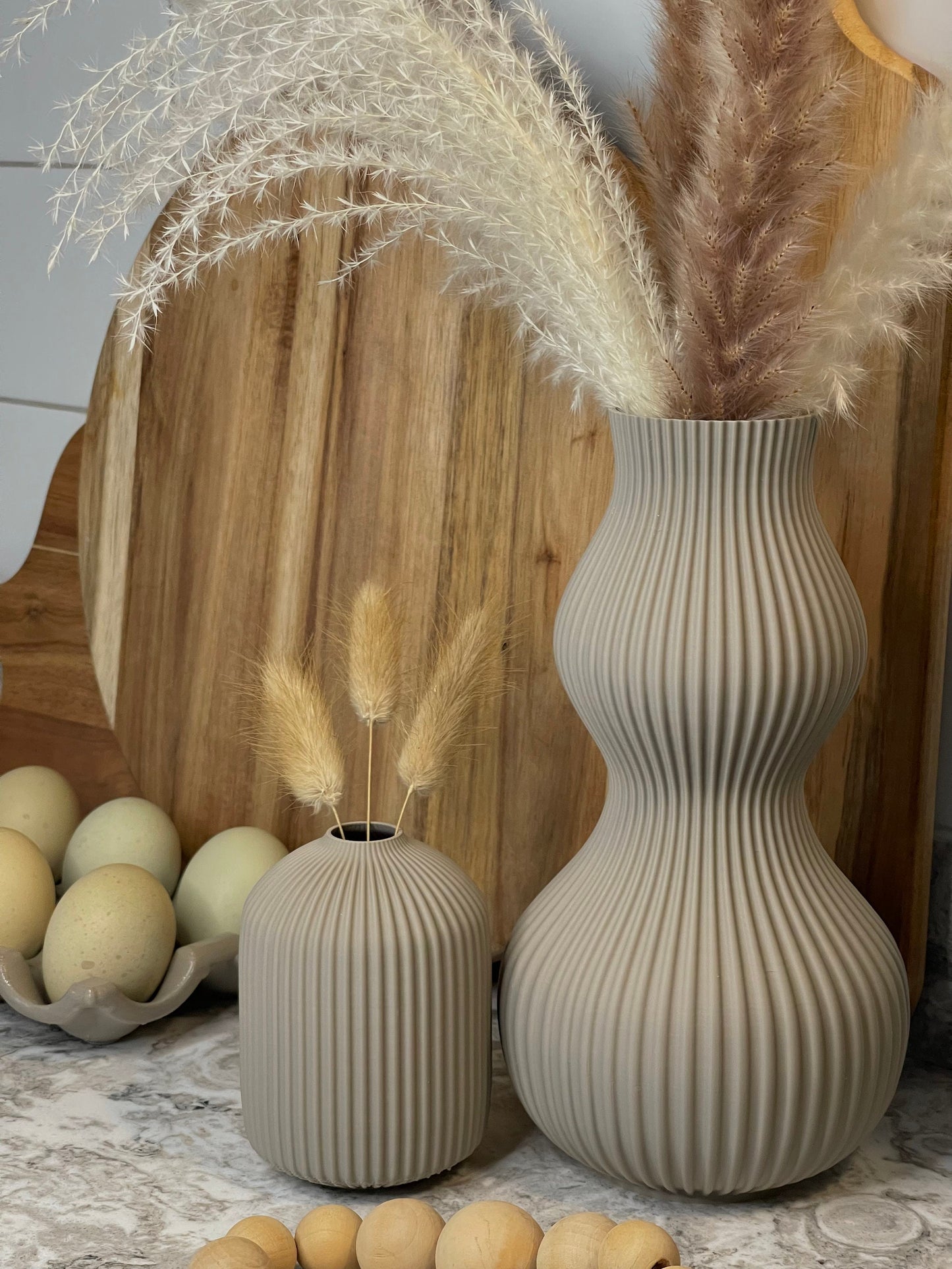 Small Vase for Dried Flowers | Smokey Beige | Home Decor | 3D Printed Vase | Plant Based Material | House Warming Gift