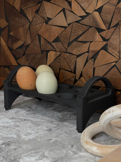 Stackable Egg Holder Countertop | Stackable Egg Tray | Farm Fresh Eggs | Chicken Egg Holder | Plant Based | Moody Black | Shatterproof